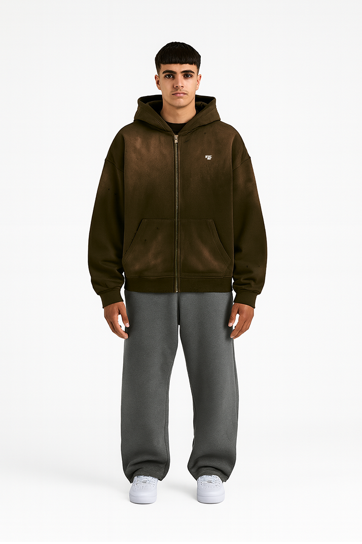 Sun Faded Basic Zipper