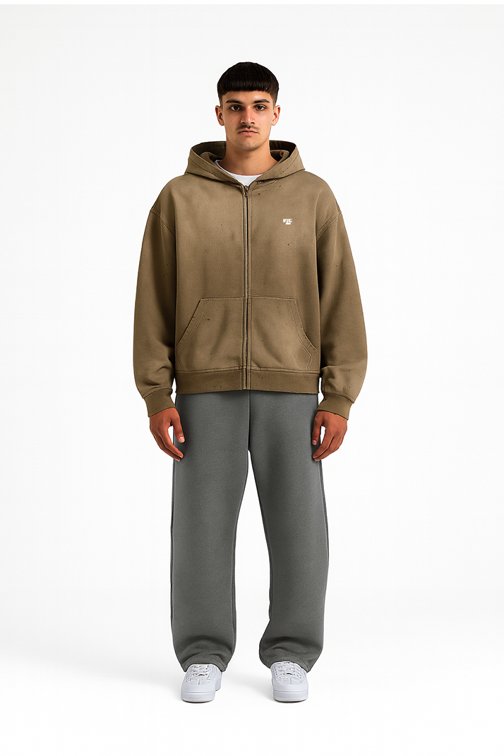 Sun Faded Basic Zipper